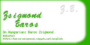 zsigmond baros business card